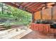 Charming covered porch with built-in grill area with backyard access at 1288 Century Dr, Clover, SC 29710