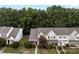 Overhead view of townhouses showing well-maintained lawns and landscaping at 12914 Sickles Dr, Charlotte, NC 28273