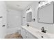 A spacious bathroom featuring double sinks and modern fixtures at 12914 Sickles Dr, Charlotte, NC 28273