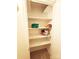 Linen closet with multiple shelves to organize towels and linens at 1323 Queens Rd # 327, Charlotte, NC 28207