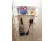 Utility closet with shelving for storage, including a vacuum cleaner and supplies at 1323 Queens Rd # 327, Charlotte, NC 28207