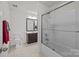 This bathroom features a toilet, vanity, and shower with glass doors at 4022 Perth Rd, Indian Land, SC 29707