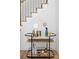 Stylish bar cart with marble top and gold accents at 419 Solomon St, Charlotte, NC 28216