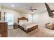 Large main bedroom features a ceiling fan, neutral colors, and carpeted floors at 4203 Flint Dr, Lancaster, SC 29720