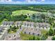 Aerial view showcasing a community featuring a golf course, serene lake, and well-maintained homes at 44424 Oriole Dr # 200, Indian Land, SC 29707