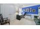 Bright office with blue accent wall, black desk and white trim at 44424 Oriole Dr # 200, Indian Land, SC 29707