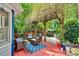 Charming back deck with stylish seating, lush greenery, and inviting outdoor space for relaxation and entertaining at 666 Tryon Pl, Gastonia, NC 28054