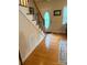 Foyer with hardwood floors, staircase, decorative front door and a window at 729 Victoria Ln, Hickory, NC 28601