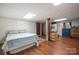 The finished basement includes updated flooring, recessed lighting and wood trim accents at 742 Stonecrest Dr, Statesville, NC 28625