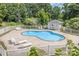 Community pool with surrounding lounge chairs and fenced perimeter offers a relaxing outdoor space at 9271 Meadow Vista Rd, Charlotte, NC 28213