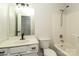 Clean bathroom featuring a white vanity with a single sink and a shower-tub combination at 1628 Sandpiper Dr, Rock Hill, SC 29732
