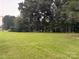 Expansive green lawn surrounded by mature trees, offering a peaceful and private outdoor setting at 180 Tower Rd, Troy, NC 27371