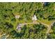 An aerial view of a secluded property surrounded by lush trees and greenery at 265 River Run Rd, Statesville, NC 28625