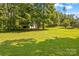 Expansive backyard featuring level green grass, mature trees and shade at 265 River Run Rd, Statesville, NC 28625