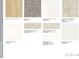 Collection of design samples with flooring, counter tops, back splash options, cabinets, and grout at 3132 Beacon Heights Rd, Indian Land, SC 29707