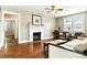 Bright living room with hardwood floors, fireplace, and ample natural light at 450 1St Se St, Hickory, NC 28602