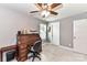 Office space with carpet, an antique desk and ceiling fan at 5129 Devonshire Rd, Denver, NC 28037