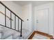 Bright entryway with hardwood and carpet stairs at 101 Treeline Dr, Belmont, NC 28012