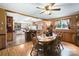 Spacious dining area with a view into the kitchen, perfect for seamless entertaining and Gathering gatherings at 1104 Pump Station Rd, Kannapolis, NC 28081