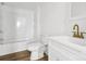 Bathroom featuring a tub, updated vanity, and modern fixtures at 1108 4Th St, Statesville, NC 28677