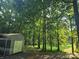 Exterior view of the utility shed with trees in the background at 16711 Indian Mound Rd, Albemarle, NC 28001