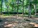A spacious backyard surrounded by mature trees and a wooden fence at 2660 Tiffany St, Conover, NC 28613