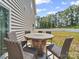 Comfortable patio area featuring a round table with chairs, ideal for outdoor relaxation at 404 Saddlebred Ln, Locust, NC 28097