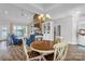 Open floor plan with hardwood floors, dining area, and stone fireplace at 735 Pebble Pt, Salisbury, NC 28146