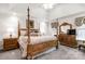This main bedroom boasts a four-poster bed, tray ceiling, and ample space for furniture at 107 Creekwood Dr, Dallas, NC 28034