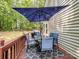 Relaxing back deck area with outdoor furniture, a grill, and a stylish outdoor rug at 132 General Pemberton St, Stanley, NC 28164