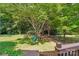 Large backyard with a playset and swing set at 15620 Glen Miro Dr, Huntersville, NC 28078