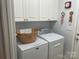 Well-lit laundry room with washer, dryer, and storage cabinets at 1713 Arbor Way, Albemarle, NC 28001