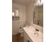 Bathroom with sink, vanity, mirror, toilet and shower at 2216 Helen Dr, Gastonia, NC 28054