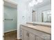 Bathroom features neutral countertop, vanity and tile floor at 229 Campsite Rd, Rock Hill, SC 29732
