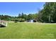 Expansive backyard featuring lush green lawn and barn at 265 St Matthews Church Rd, Salisbury, NC 28146