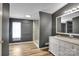 Updated bathroom featuring a granite vanity and a glass enclosed shower at 329 W Red Cross Rd, Oakboro, NC 28129