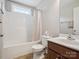 Clean bathroom with a shower-tub combo, modern fixtures, and a vanity with storage at 4090 Sunset Dr, Rock Hill, SC 29732
