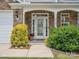 Inviting entrance with a decorative glass door, manicured bushes, and stone accents at 4090 Sunset Dr, Rock Hill, SC 29732