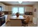 Bright kitchen features an island, white cabinets, and a window over the sink at 4143 E Maiden Rd, Maiden, NC 28650