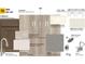 A designer selection board highlighting Aristokraft cabinets and Silestone countertops with modern fixtures at 4457 Family Trail Dr, Indian Land, SC 29707