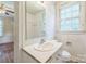 Bathroom features a single sink vanity, toilet, and a shower/tub combo at 4699 Cherrystone Rd, Lancaster, SC 29720