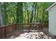 The brown deck overlooks a fenced-in yard with mature trees at 9334 New Towne Dr, Matthews, NC 28105