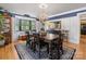 Elegant dining room featuring a chandelier, wainscoting, a large dining table, and a bay window at 112 8Th Nw Ave, Hickory, NC 28601