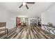 Spacious living area with modern flooring and an open flow to the dining room at 1216 Catawba Run, Lowell, NC 28098