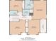 Upstairs floor plan featuring bedrooms, ensuite, bath, laundry and walk-in closet at 1307 Farm Branch Sw Dr, Concord, NC 28027