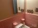 Small bathroom with vintage pink tiles, a mirror, and a sink at 1834 Sharonwood Ln, Rock Hill, SC 29732