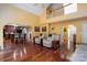 Open-concept living room with high ceilings, hardwood floors, and natural light at 135 Primrose Dr, Salisbury, NC 28147