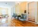 Sitting area offering hardwood floors, chandelier, and doorway views into other rooms at 15 Kings Mountain St, York, SC 29745