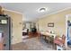 Well-lit kitchen with an adjacent dining area; appliances include a stainless steel refrigerator at 223 Green Meadows Dr, Kings Mountain, NC 28086