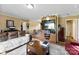 Inviting living room with an open floor plan, hardwood floors, and a built-in entertainment center at 223 Green Meadows Dr, Kings Mountain, NC 28086